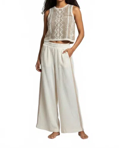 Dex Gauze Pant With Side Detail In Beige & Cream In Multi