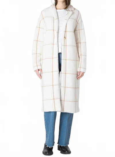Dex Heritage Button Front Coatigan In Ecru In White