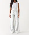 Dex High Waist Elastic Waist Wide Leg Pants In White