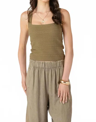Dex Hour Knit Tank Top In Olive In Green