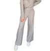 DEX KYLIE WIDE RIBBED PANT IN TAUPE/GREY HEATHER