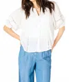 Dex Lace Insert Blouse In White In White