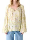 Dex Lavish Floral Blouse In Green/orange In Multi