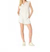 Dex Lilly Button Embroidery Blouse In Ecru/taupe In White