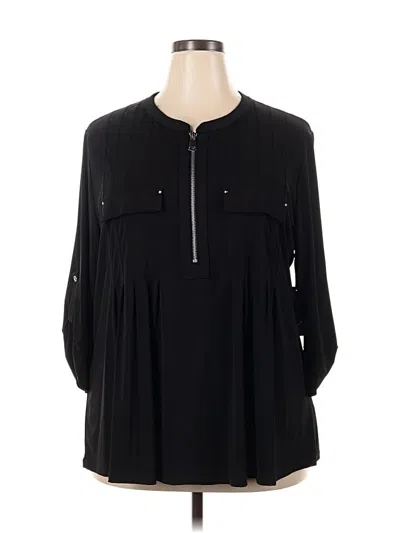 Pre-owned Dex Long Sleeve Blouse In Black