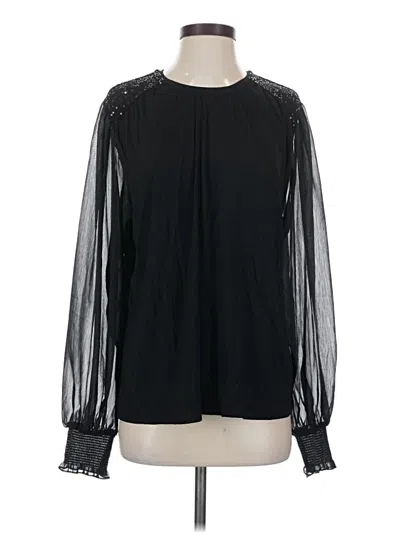 Pre-owned Dex Long Sleeve Blouse In Black