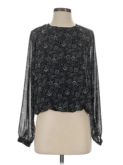 Pre-owned Dex Long Sleeve Blouse In Black