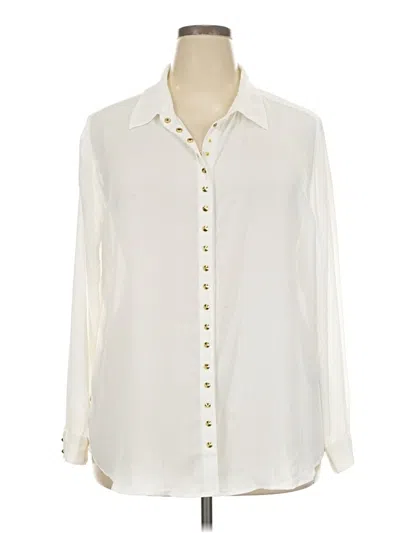 Pre-owned Dex Long Sleeve Blouse In Ivory