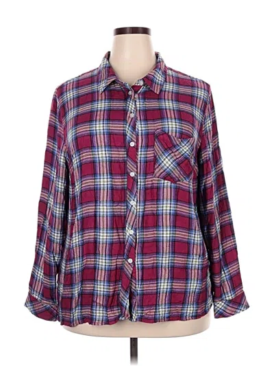 Pre-owned Dex Long Sleeve Button Down Shirt In Burgundy