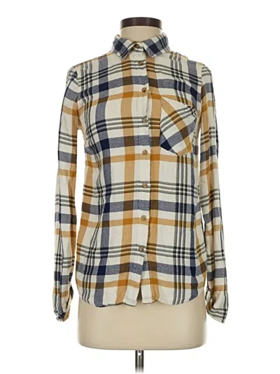 Pre-owned Dex Long Sleeve Button Down Shirt In Gold