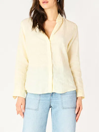 Dex Long Sleeve Button Front Blouse In Lemon