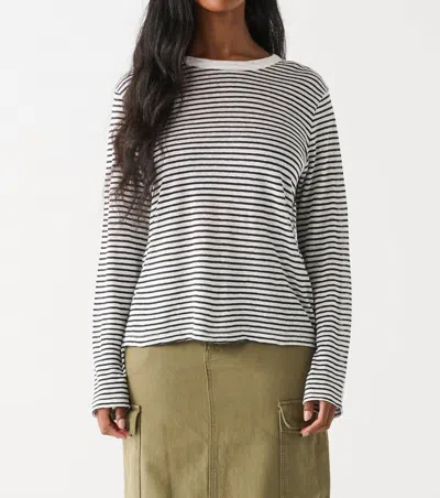Dex Long Sleeve Stripe Top In Black And White