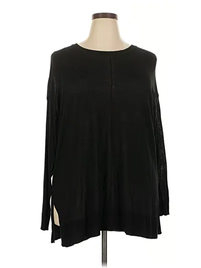 Pre-owned Dex Long Sleeve Top Black Keyhole Neckline Tops