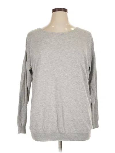 Pre-owned Dex Long Sleeve Top Gray Crew Neck Tops