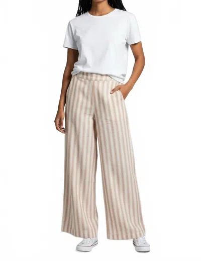 Dex Mid Rise Stripe Pants In Cream In White