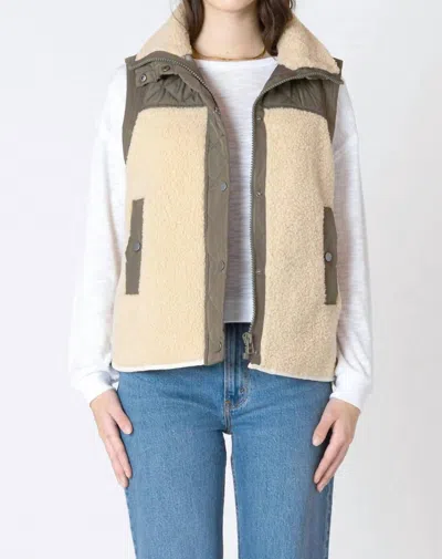 Dex Mixed Fabric Vest In Olive Tan In Brown