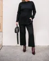 Dex Mockneck Ribbed Sweater In Black In Black