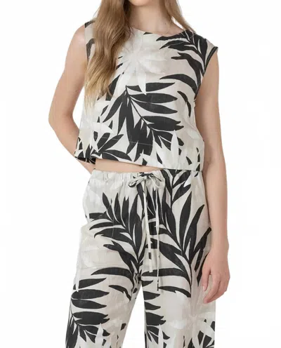 Dex Palm Whisper Top In Taupe In Multi