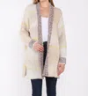 Dex Patchwork Cardigan In Grey/purple