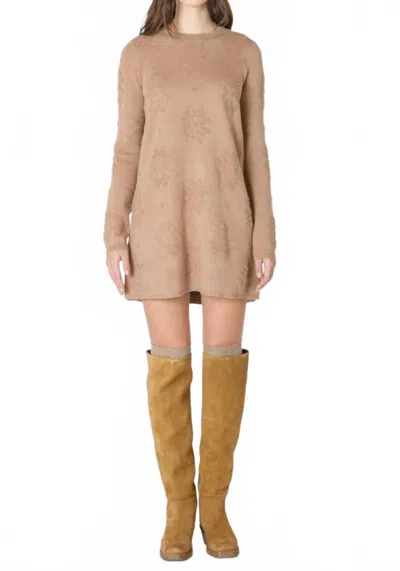 Dex Patterned Sweater Dress In Toffee In Neutral