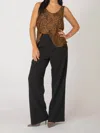 Dex Pleated Wide Leg Trouser Pants In Black