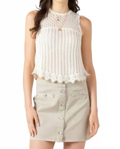 Dex Poen Knit Sweater Tank In Vintage Ivory/stone In Multi