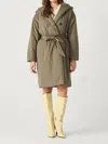 Dex Puffer Trench Coat In Dark Khaki Green In Multi