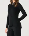 Dex Ribbed Tunic Sweater In Black