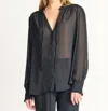 Dex Ruffle Tie Blouse In Black In Black