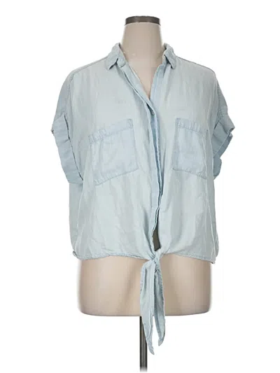 Pre-owned Dex Short Sleeve Blouse In Blue