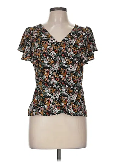 Pre-owned Dex Short Sleeve Blouse In Brown