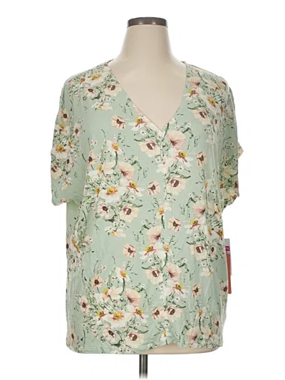 Dex Short Sleeve Blouse In Green