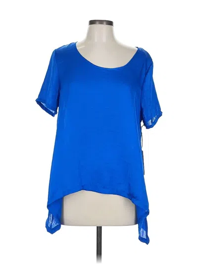 Pre-owned Dex Short Sleeve Top Blue Scoop Neck Tops