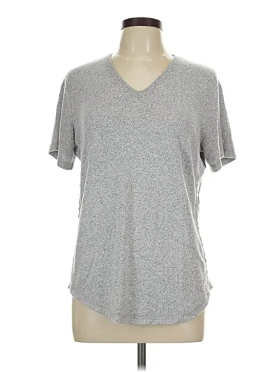 Pre-owned Dex Short Sleeve Top Gray V-neck Tops