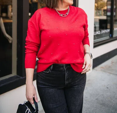 Dex Silver Ball Sweater In Red