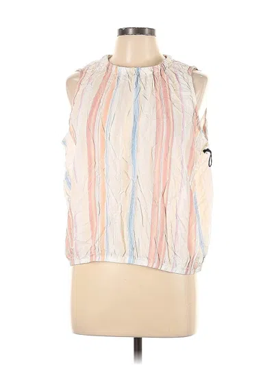 Pre-owned Dex Sleeveless Blouse In White