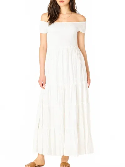 Dex Smocked Tiered Maxi Dress In White
