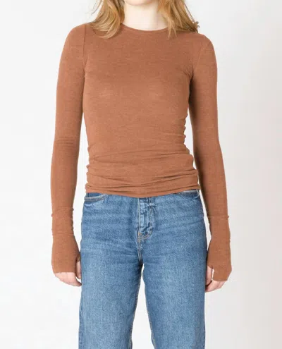 Dex Soft And Simple Brushed Crewneck Tee In Chestnut Heather In Multi