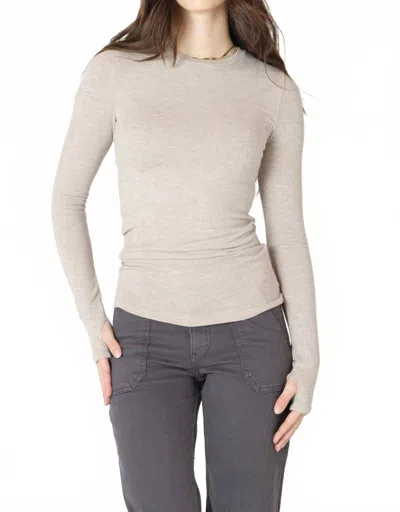 Dex Soft And Simple Brushed Crewneck Tee In Heather Taupe In Gray
