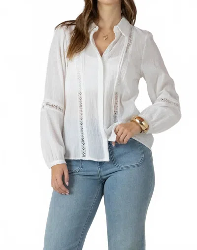 Dex Soft Focus Lace Blouse In White
