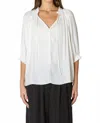 Dex Soft Pleated Tee In White In White