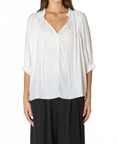 Dex Soft Pleated Tee In White