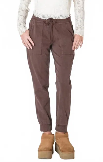 Dex Soft Touch Denim Jogger In Chestnut In Brown