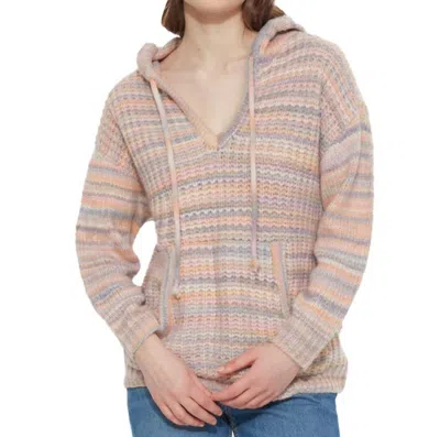 Dex Space Dye Hooded Sweater In Pastel Rainbow In Multi