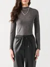 Dex Sparkle Mock Neck Shimmer Top In Black In Black
