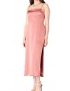 Dex Square Neck Midi Dress In Antique Rose In Multi