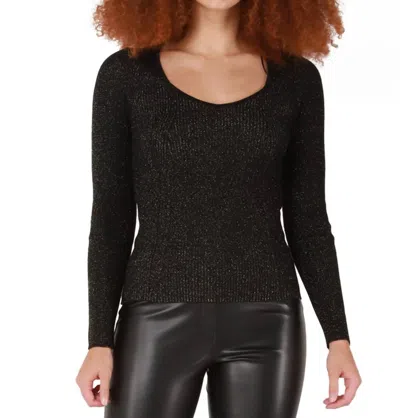 Dex Sweetheart Shimmer Sweater In Glitter Black