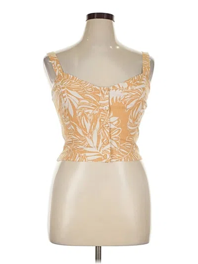 Pre-owned Dex Tank Top Gold Strapless Neckline Tops