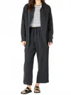 Dex Gauze Long Sleeve Button Down Blouse In Black In Black