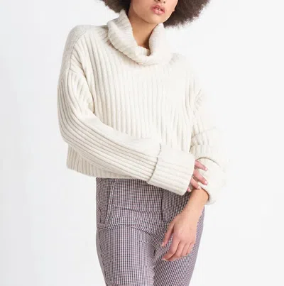 Dex Turtle Neck Sweater In Oatmeal In White
